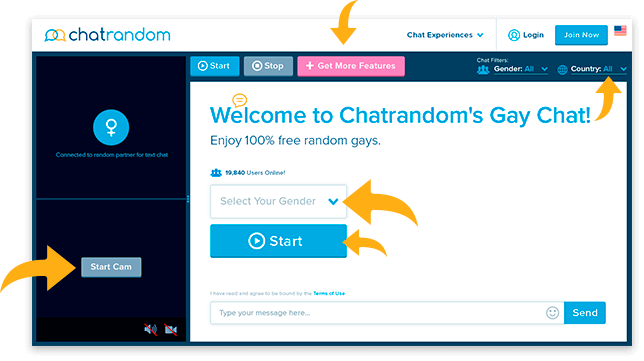 To begin using gay chat press start and allow your webcam to be instantly c...