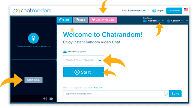 Chat female strangers with online Random Video